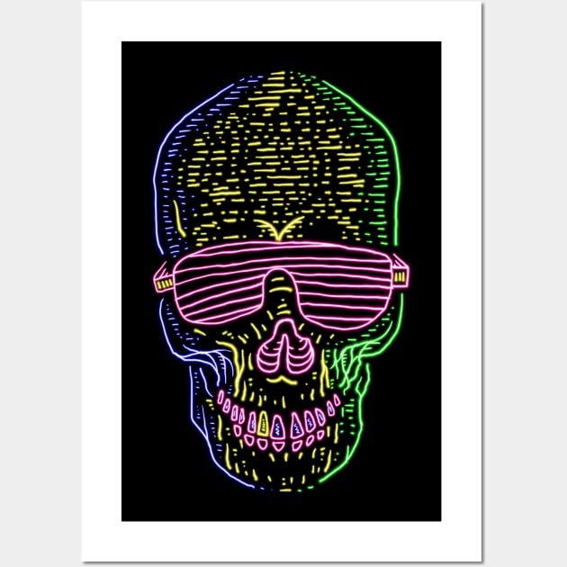 Skullneon Wall Art by quilimo